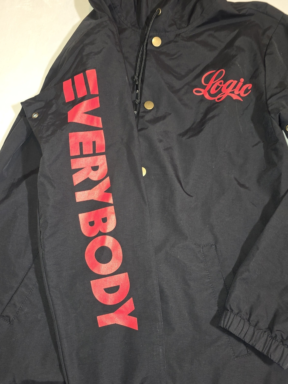 Logic Everybody Tour Coach Jacket Black Red Graphics Small - Picture 2 of 6